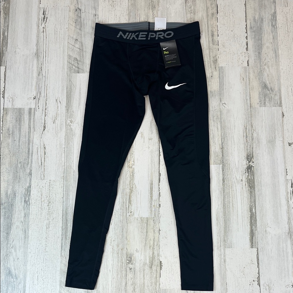 Nike Pro Black Leggings with White Logo